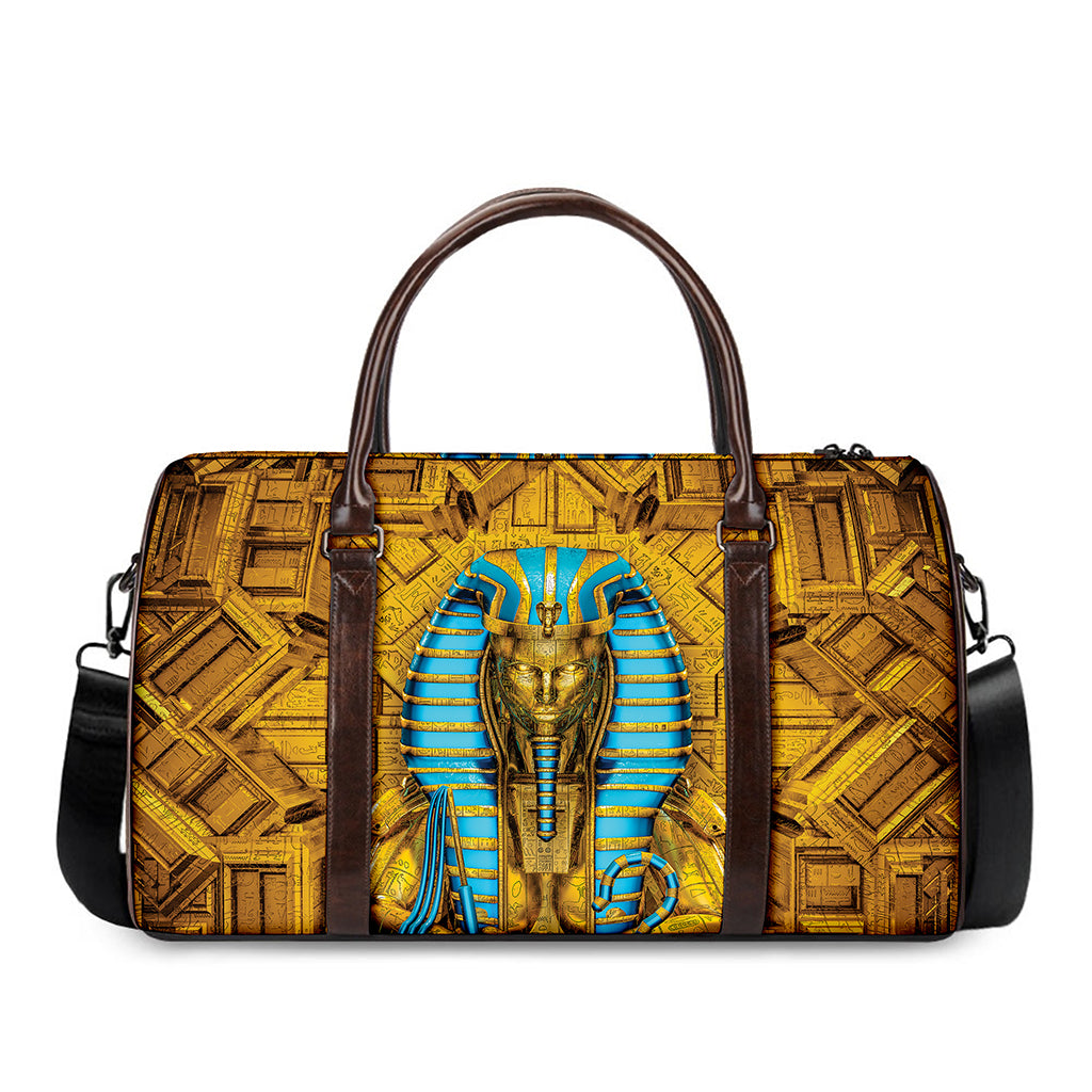 Golden Egyptian Pharaoh Print Duffle Bag