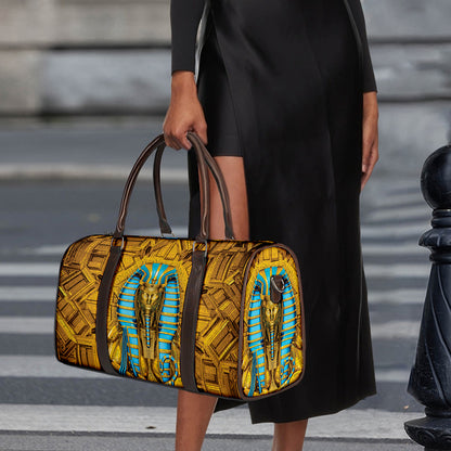 Golden Egyptian Pharaoh Print Duffle Bag
