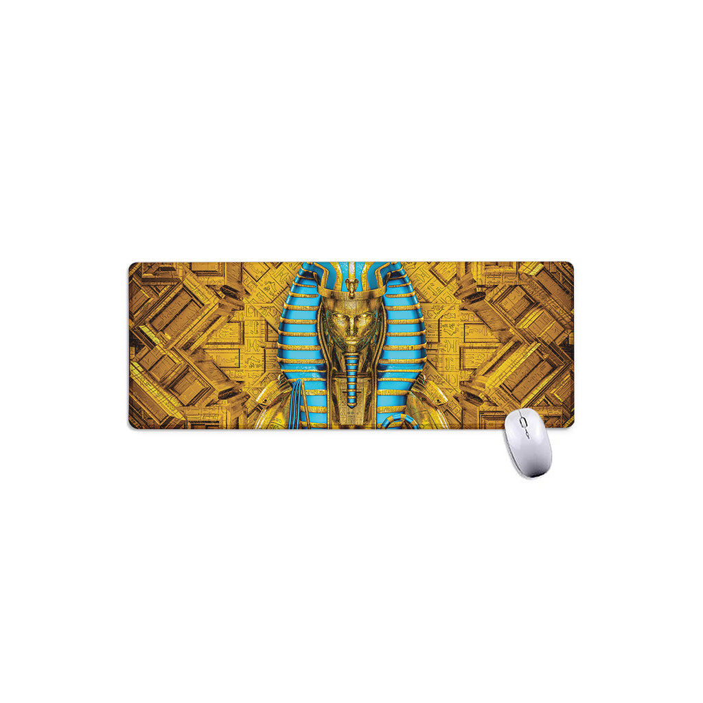 Golden Egyptian Pharaoh Print Extended Mouse Pad