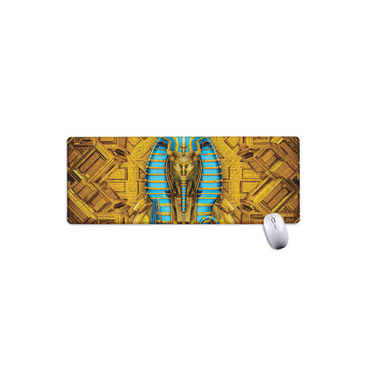 Golden Egyptian Pharaoh Print Extended Mouse Pad