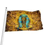 Golden Egyptian Pharaoh Print Flag