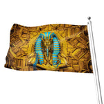 Golden Egyptian Pharaoh Print Flag