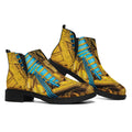 Golden Egyptian Pharaoh Print Flat Ankle Boots