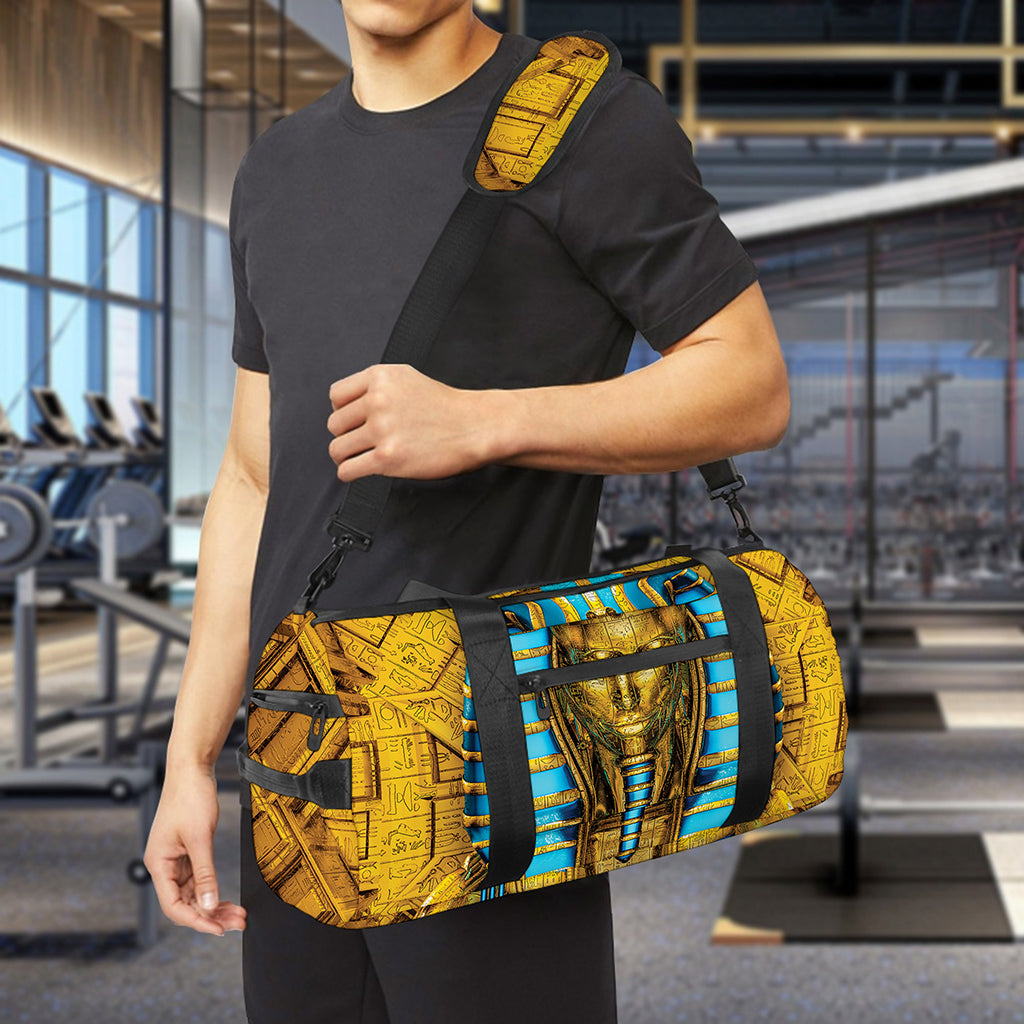 Golden Egyptian Pharaoh Print Gym Bag