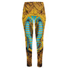 Golden Egyptian Pharaoh Print High-Waisted Pocket Leggings