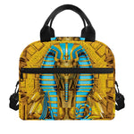 Golden Egyptian Pharaoh Print Insulated Lunch Bag