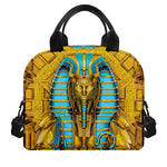 Golden Egyptian Pharaoh Print Insulated Lunch Bag