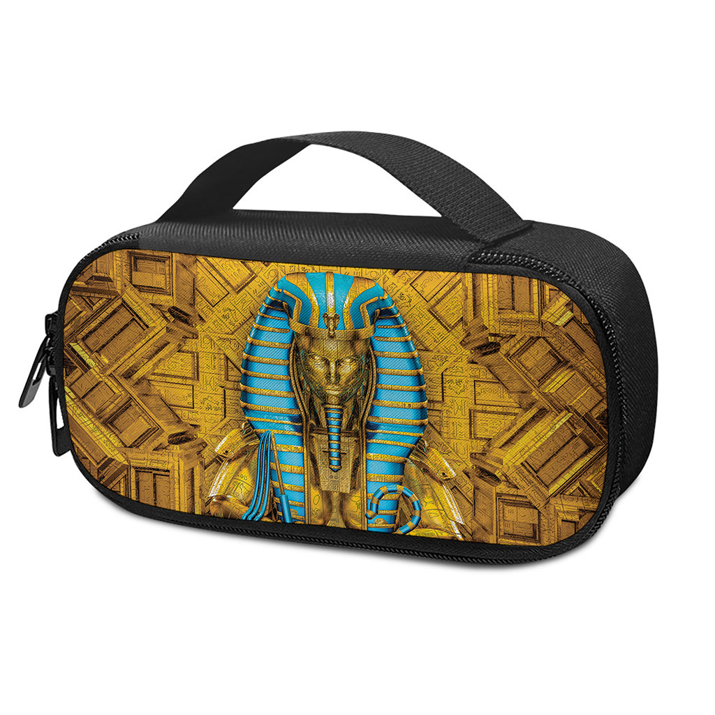 Golden Egyptian Pharaoh Print Insulin Cooler Travel Case