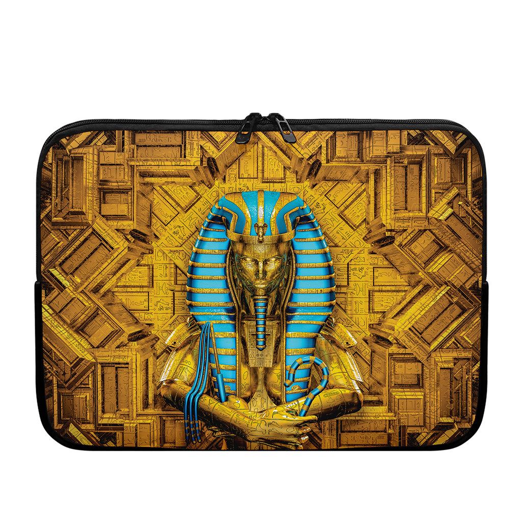 Golden Egyptian Pharaoh Print Laptop Sleeve