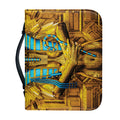 Golden Egyptian Pharaoh Print Leather Bible Cover