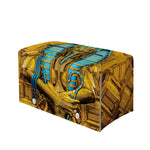 Golden Egyptian Pharaoh Print Leather Tissue Box Cover