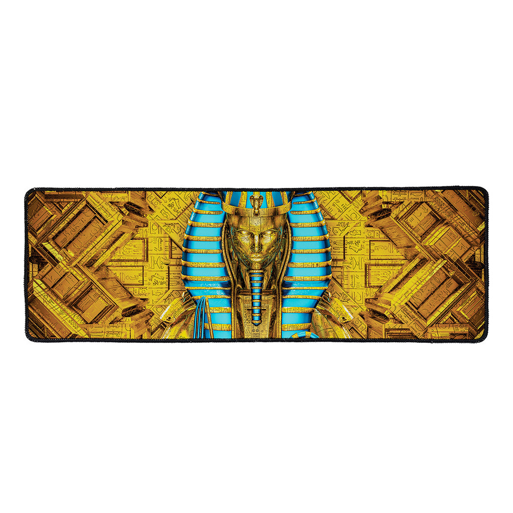 Golden Egyptian Pharaoh Print Long Kitchen Mat