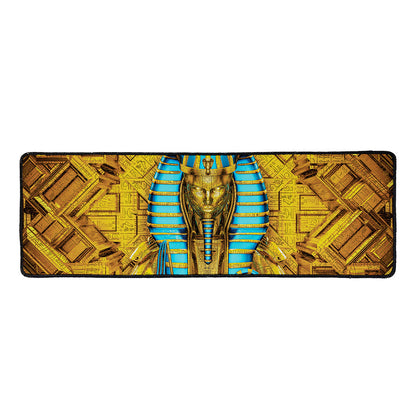 Golden Egyptian Pharaoh Print Long Kitchen Mat