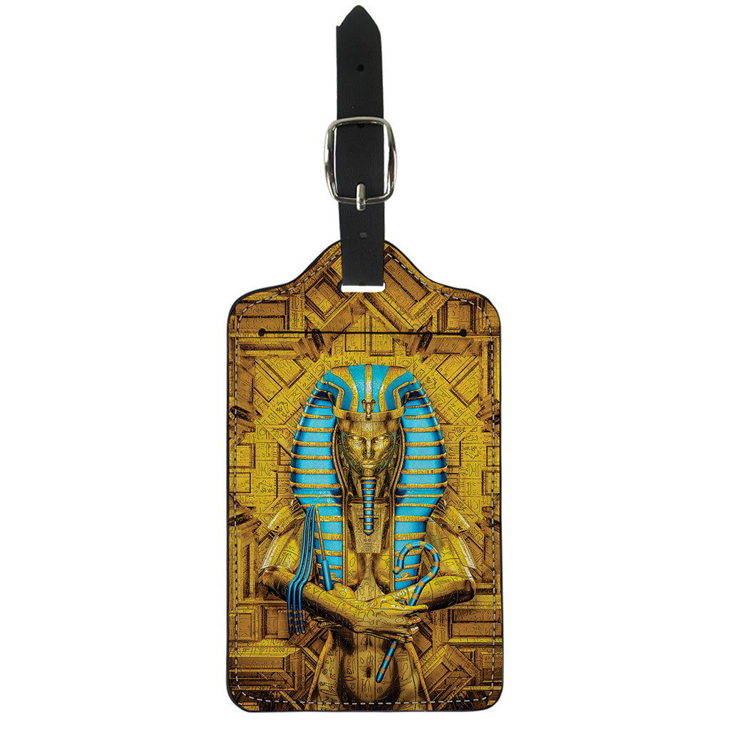 Golden Egyptian Pharaoh Print Luggage Tag
