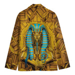 Golden Egyptian Pharaoh Print Men's Blazer