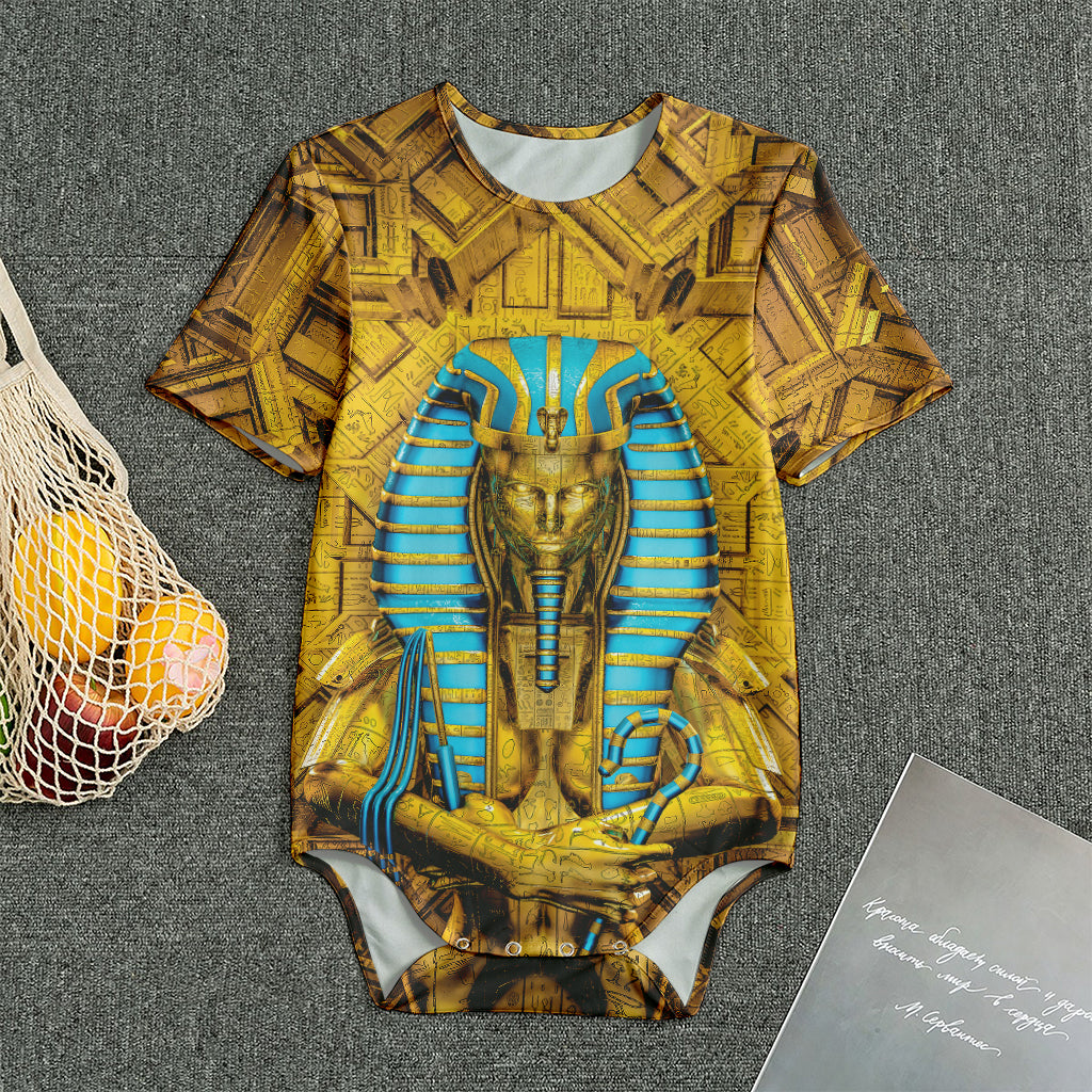 Golden Egyptian Pharaoh Print Men's Bodysuit