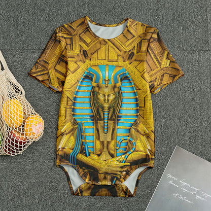 Golden Egyptian Pharaoh Print Men's Bodysuit