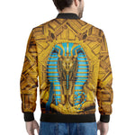 Golden Egyptian Pharaoh Print Men's Bomber Jacket