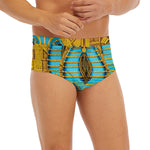 Golden Egyptian Pharaoh Print Men's Briefs