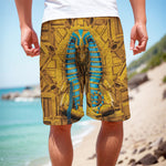 Golden Egyptian Pharaoh Print Men's Cargo Shorts