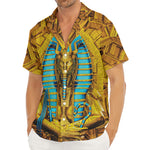 Golden Egyptian Pharaoh Print Men's Deep V-Neck Shirt