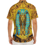 Golden Egyptian Pharaoh Print Men's Deep V-Neck Shirt