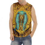 Golden Egyptian Pharaoh Print Men's Fitness Tank Top