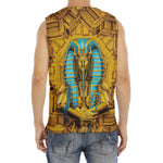 Golden Egyptian Pharaoh Print Men's Fitness Tank Top