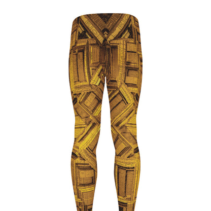 Golden Egyptian Pharaoh Print Men's leggings