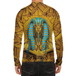 Golden Egyptian Pharaoh Print Men's Long Sleeve Rash Guard