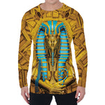 Golden Egyptian Pharaoh Print Men's Long Sleeve T-Shirt