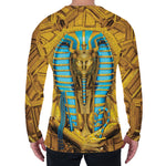 Golden Egyptian Pharaoh Print Men's Long Sleeve T-Shirt