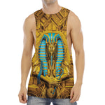 Golden Egyptian Pharaoh Print Men's Muscle Tank Top