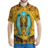 Golden Egyptian Pharaoh Print Men's Polo Shirt