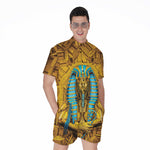 Golden Egyptian Pharaoh Print Men's Rompers
