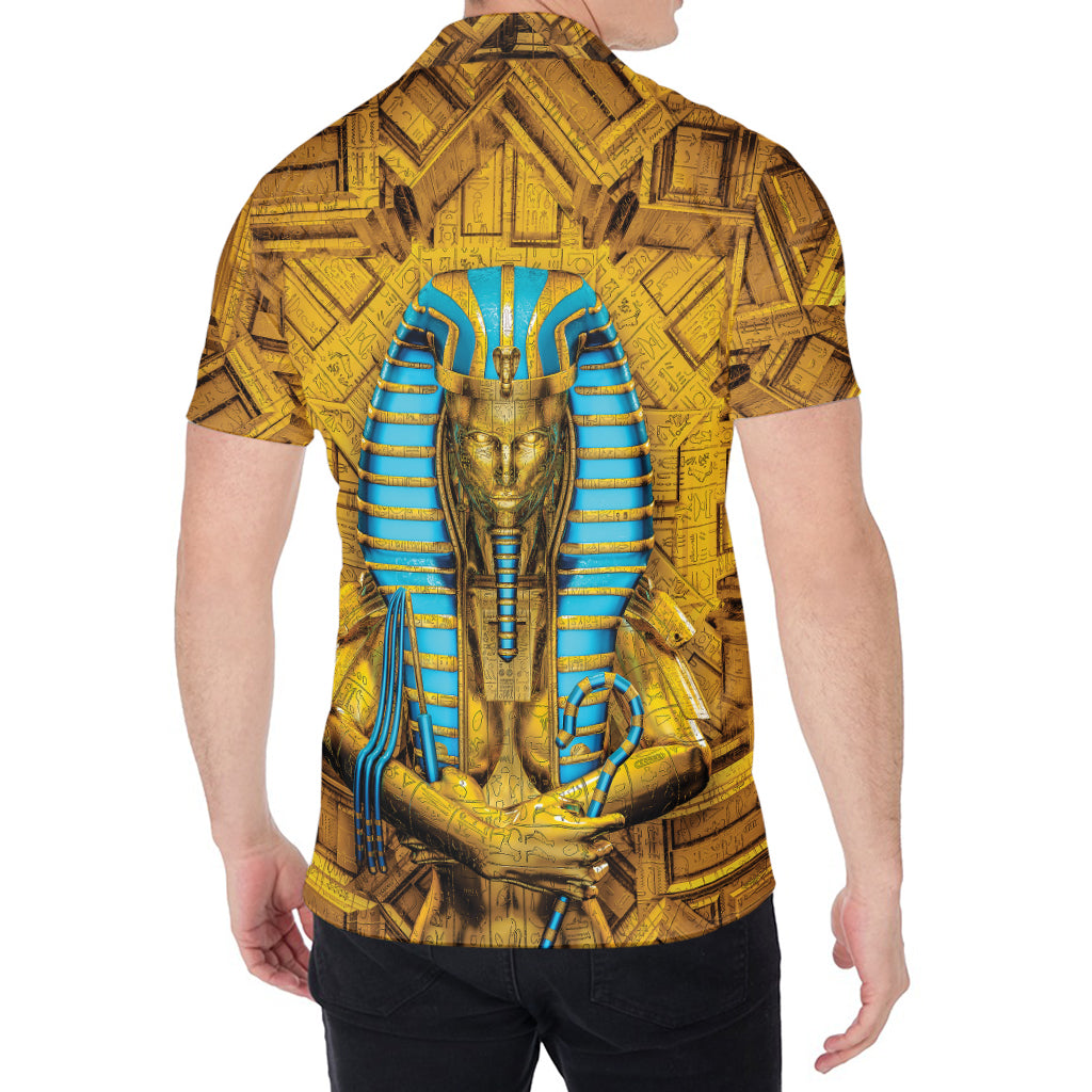 Golden Egyptian Pharaoh Print Men's Shirt