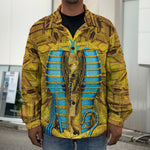 Golden Egyptian Pharaoh Print Men's Shirt Jacket