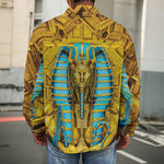 Golden Egyptian Pharaoh Print Men's Shirt Jacket