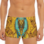 Golden Egyptian Pharaoh Print Men's Short Boxer Briefs