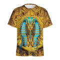 Golden Egyptian Pharaoh Print Men's Athletic T-Shirt