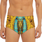 Golden Egyptian Pharaoh Print Men's Triangle Swim Briefs
