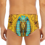 Golden Egyptian Pharaoh Print Men's Triangle Swim Briefs