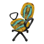 Golden Egyptian Pharaoh Print Office Chair Cover