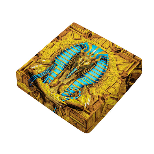 Golden Egyptian Pharaoh Print Outdoor Seat Cushion Cover