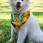 Golden Egyptian Pharaoh Print Over The Collar Dog Bandana