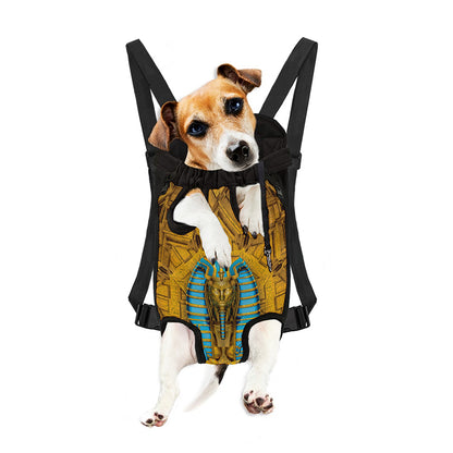 Golden Egyptian Pharaoh Print Pet Carrier Backpack