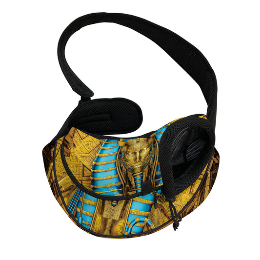 Golden Egyptian Pharaoh Print Pet Sling Carrier