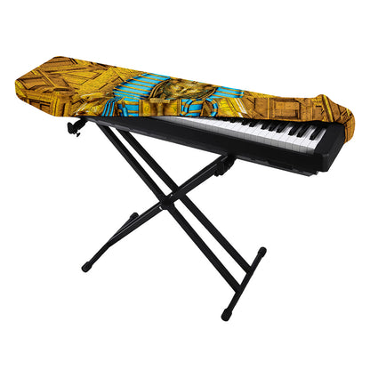 Golden Egyptian Pharaoh Print Piano Keyboard Cover