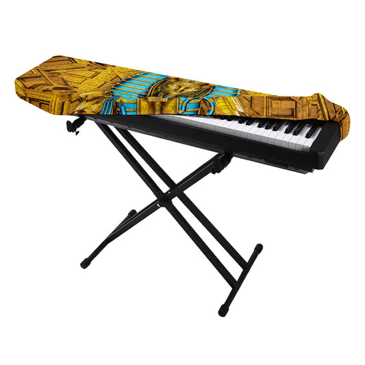 Golden Egyptian Pharaoh Print Piano Keyboard Cover