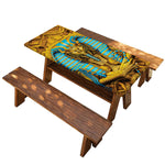 Golden Egyptian Pharaoh Print Picnic Table Cover